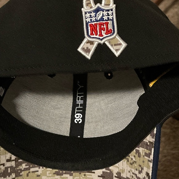 Seattle Seahawks New Era Black Blue Salute To Service 39THIRTY Flex Hat L/XL NEW - Picture 5 of 15